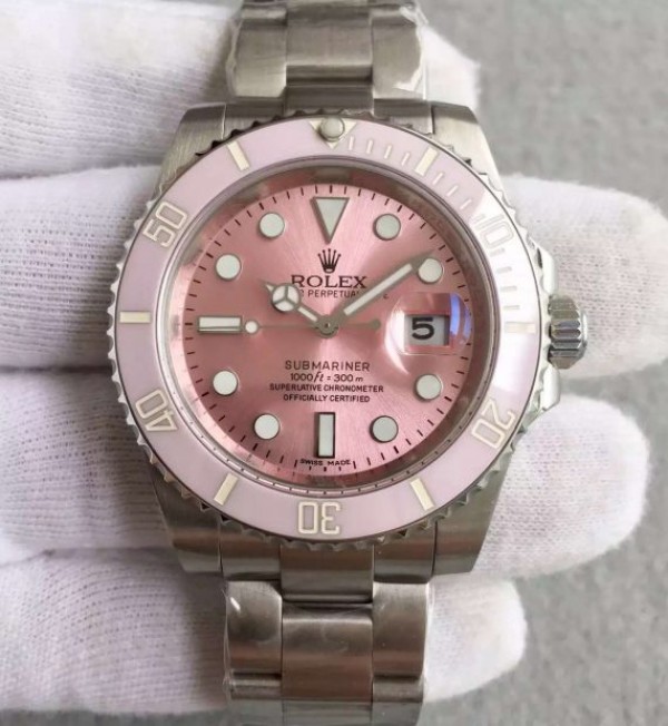 Rolex Submariner Lady SS Pink Bezel Pink Dial SS Bracelet A2836