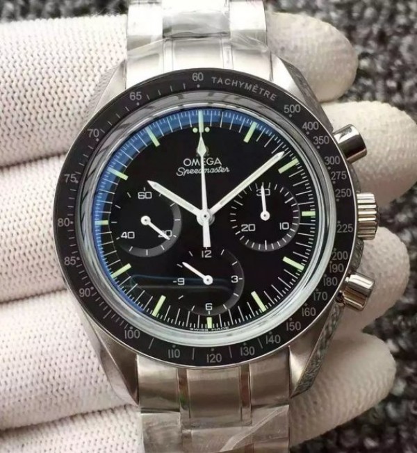 Omega Speedmaster MoonWatch NASA SS Black Dial SS Bracelet Manual Winding