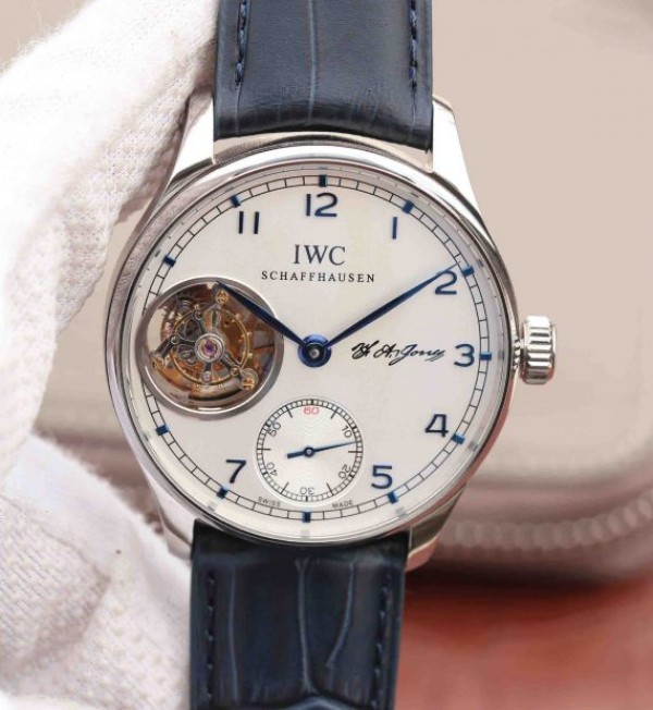 IWC AZ Portuguese Tourbillon White Dial Blue Markers