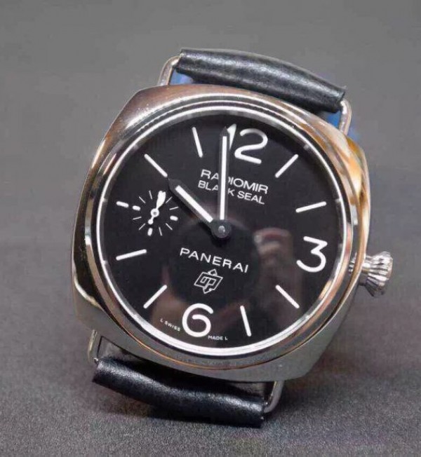 Panerai PAM380 Black Dial Genuine Black Leather Strap A6497