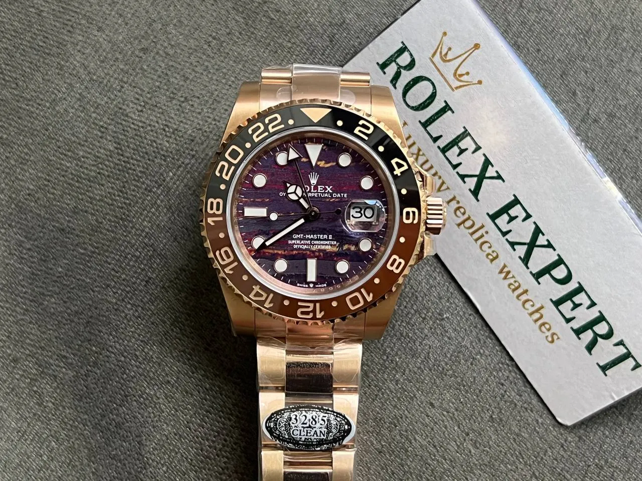 Superclone Rolex GMT-Master II 40 mm 126715CHNR Tiger Iron Dial - gallery