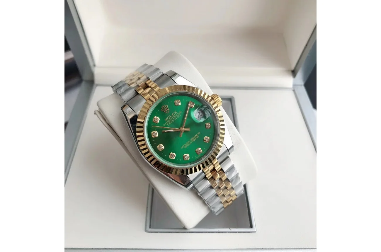 Couple Watches Rolex Datejust 36/28mm RG/SS Jub Green/Dial - gallery