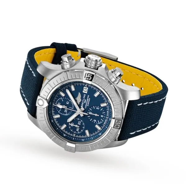 Breitling Avenger Men Automatic Blue Leather Watch A13385101C1X2 - gallery