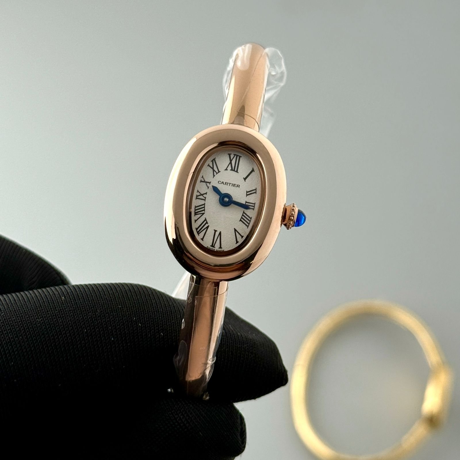 Cartier Baignoire Bangle Rose Gold Ladies Quartz