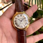 Cartier Ballon Bleu Gents Gold-Brown Leather - gallery