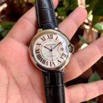 Cartier Ballon Bleu Gents Silver Black Leather - gallery