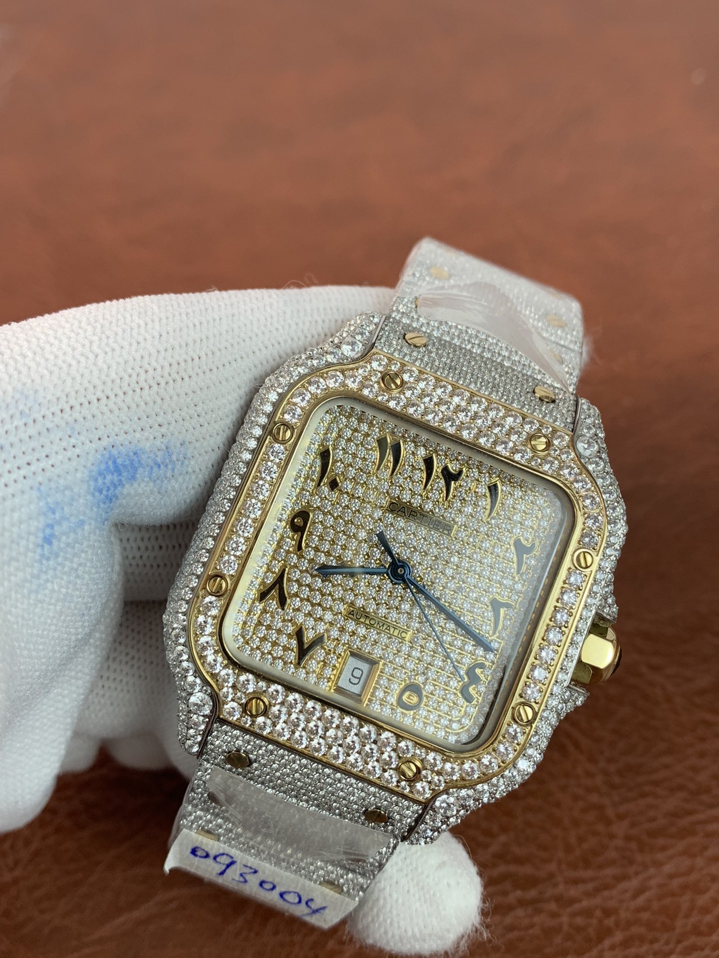 Cartier Santos WSSA0009 CZ stones two tone - gallery