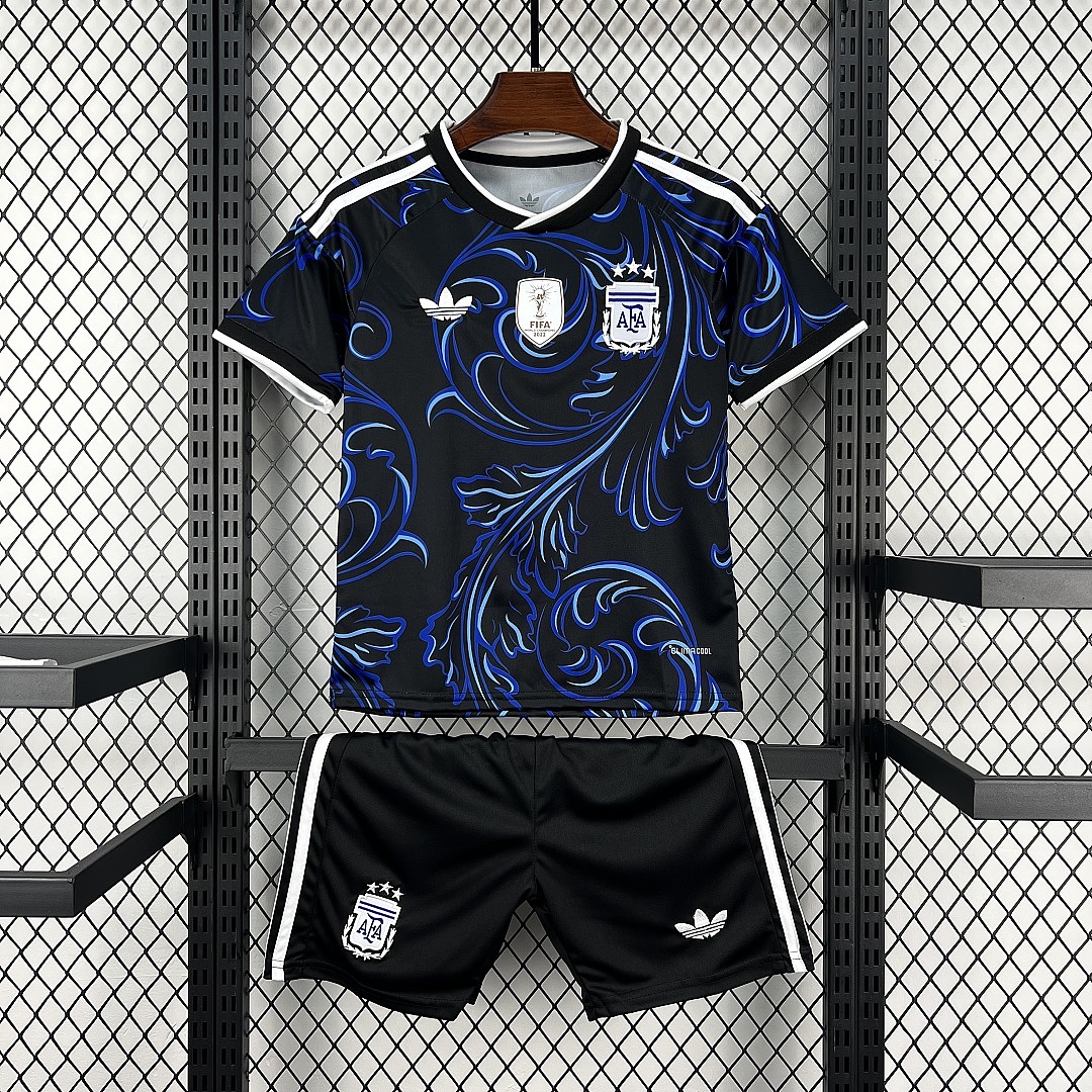 2026 Argentina Away World Cup Soccer Kids Kit Jersey+Shorts
