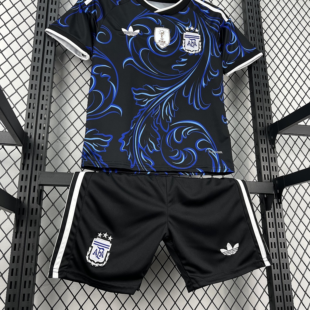 2026 Argentina Away World Cup Soccer Kids Kit Jersey+Shorts - view 7