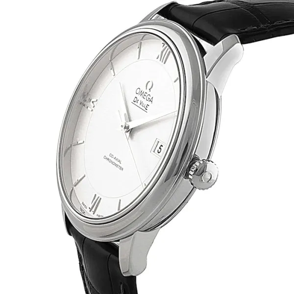 Omega De Ville Men Automatic Silver Leather Watch O42413402002001 - gallery