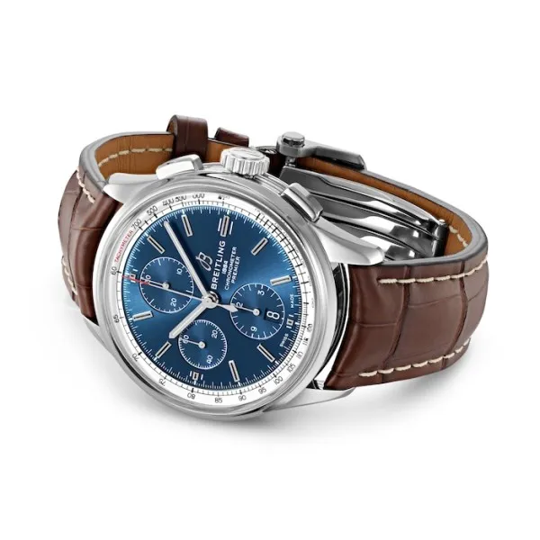 Breitling Premier Men Automatic Blue Crocodile Watch A13315351C1P1 - gallery