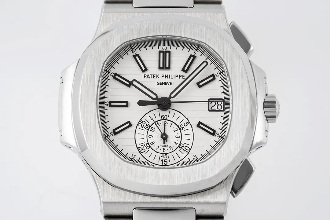 Patek Philippe Silver Nautilus Chronograph Watch - gallery