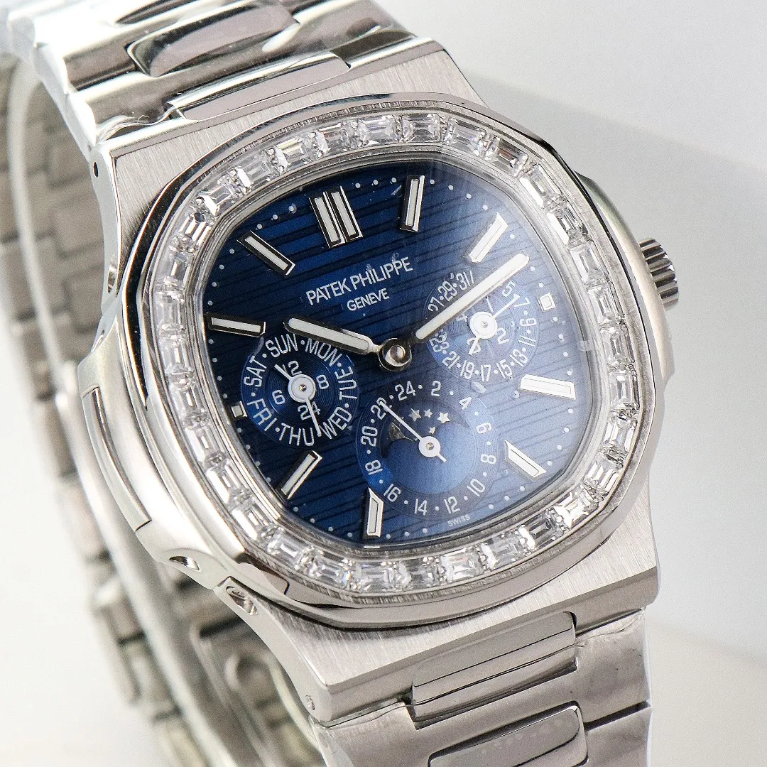 Patek Philippe Blue Nautilus Perpetual Watch - gallery