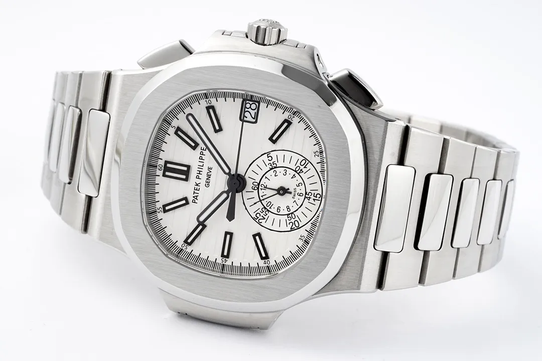 Patek Philippe Silver Nautilus Chronograph Watch - gallery