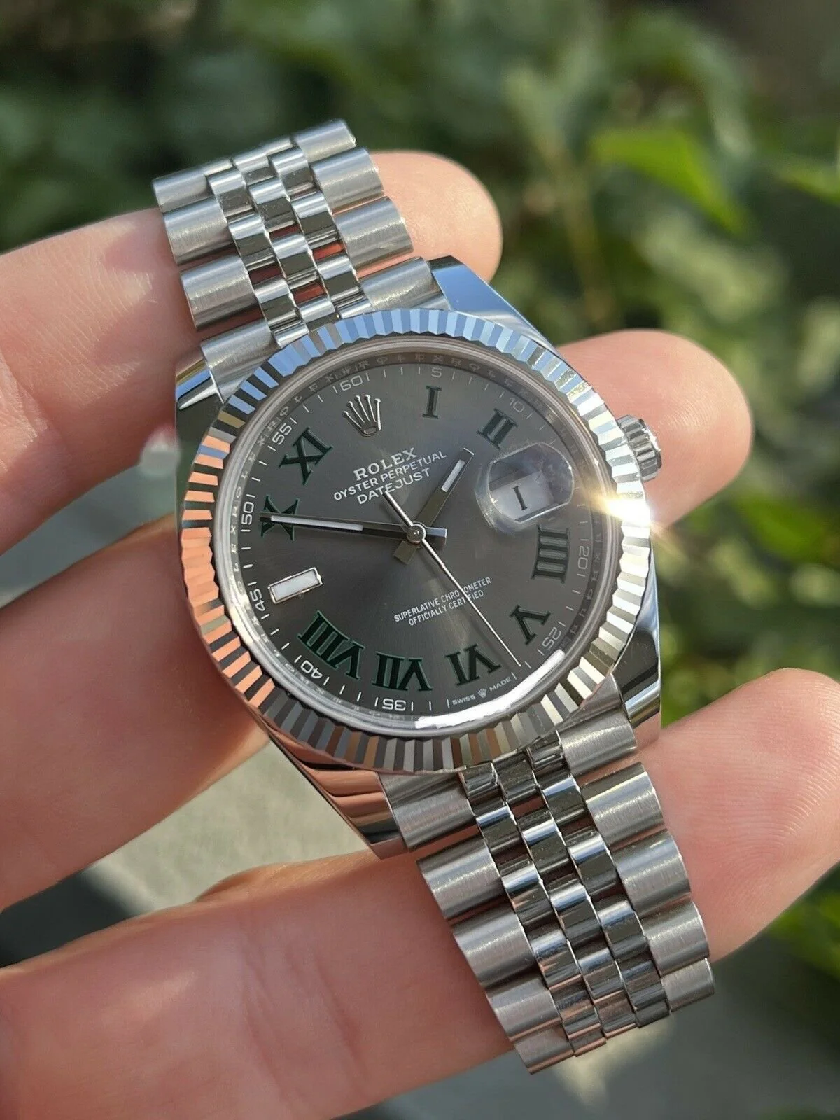 Superclone Rolex Datejust 41mm Rhodium Dial 126334  Wimbledon  Flutted / Jubilee - gallery