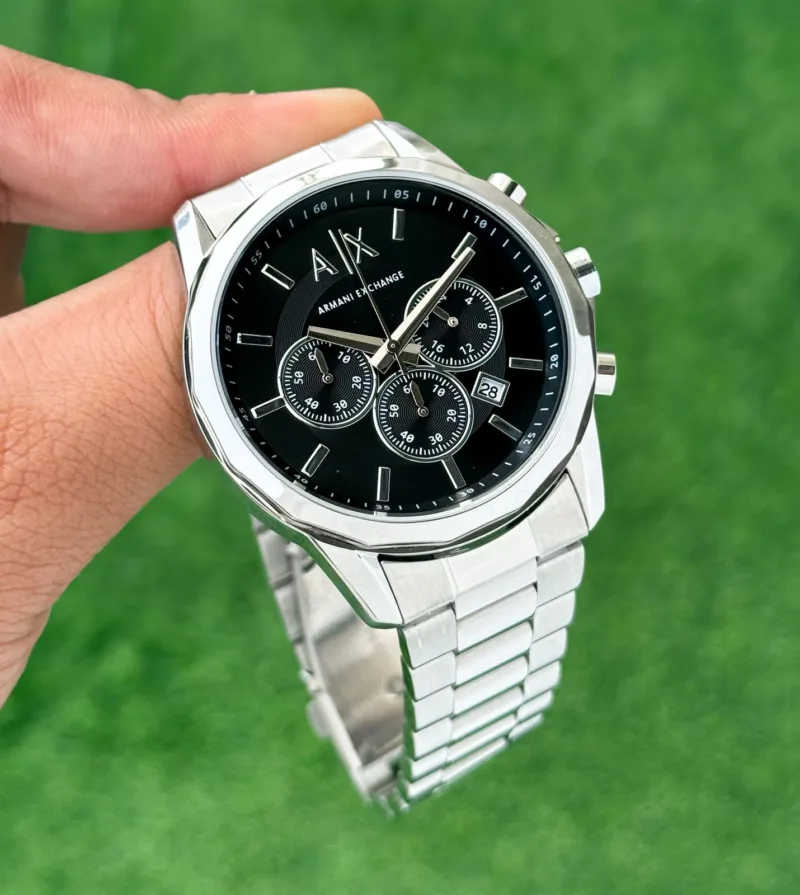 Armani Exchange Chronograph Silver Black Face - gallery