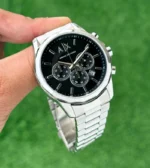 Armani Exchange Chronograph Silver Black Face - gallery