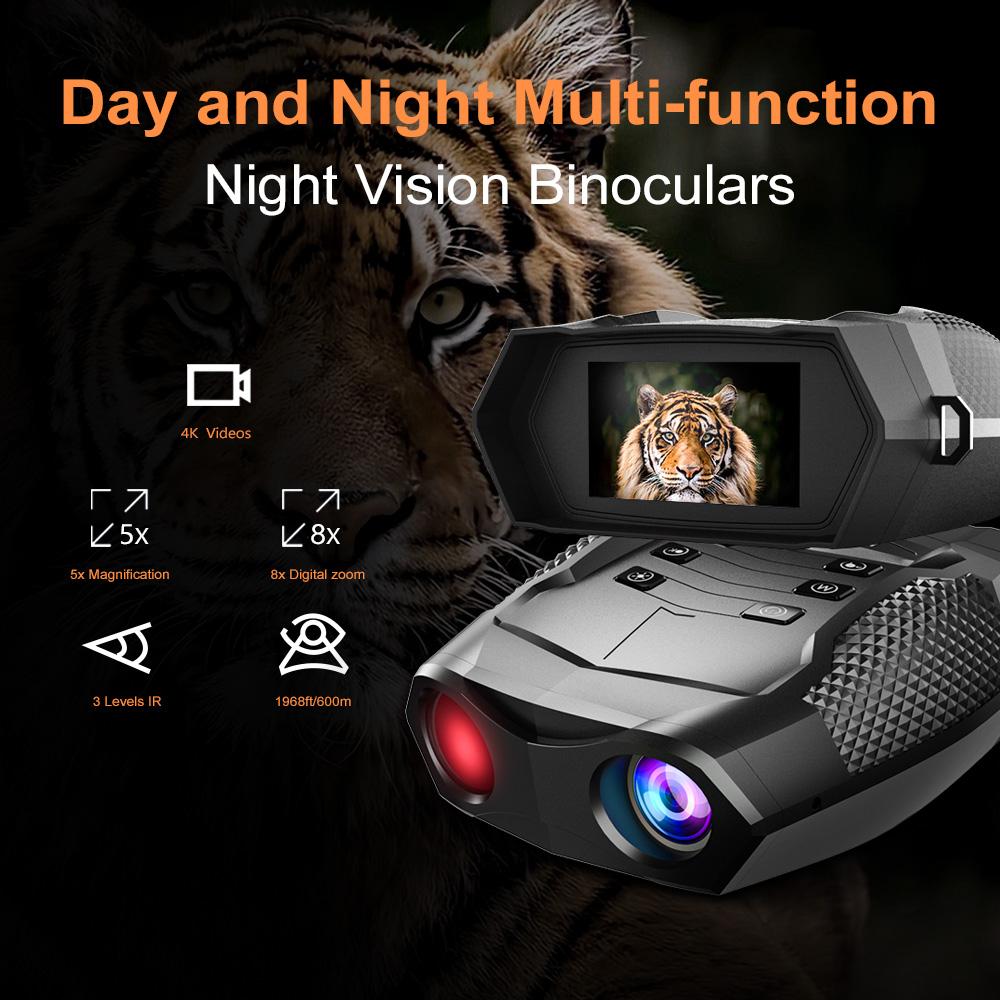 Night Vision Goggles Digital Night Vision Binoculars 4K HD Video & 40MP Image USB-C Charge Telescope for Hunting Camping Travel