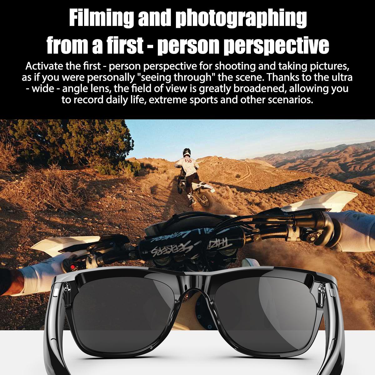 Smart Glasses Voice Assistant BT Call AI Translation Music Earphones HD Camera Video Recording Fashion Sunglasses For Men Women Bluetooth Local Wearable White - Image 4