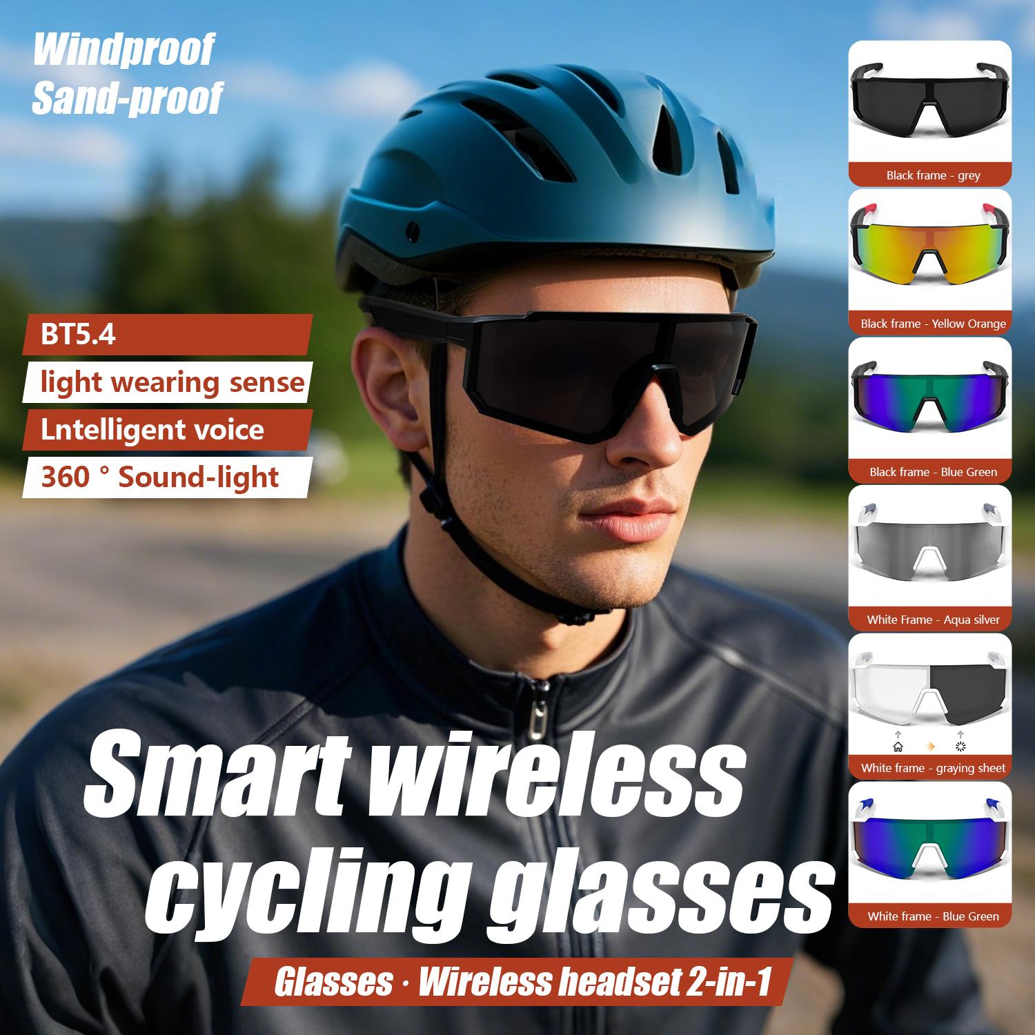 Smart Glasses Cycling Sport 100+ Online Language AI Automatic Dialogue Translation Bluetooth Glasses With Speaker UV Protection - Image 2