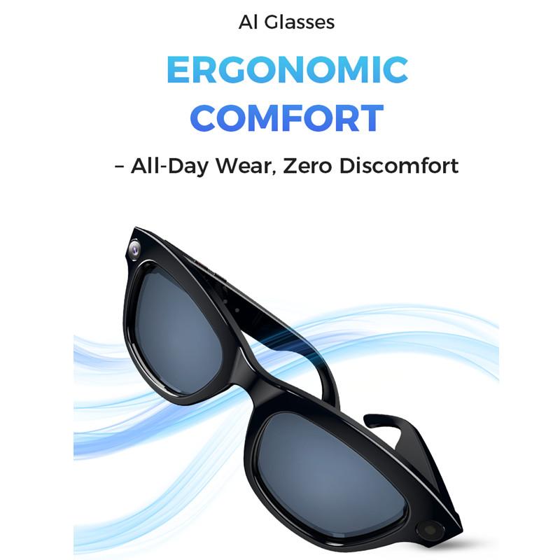 2025 New AI Smart Glasses 800W Pixel ENC Noise Reduction Phone Call Minutes AI Translation Multi functional Men's Women's Glasse Bluetooth Camera - Image 2