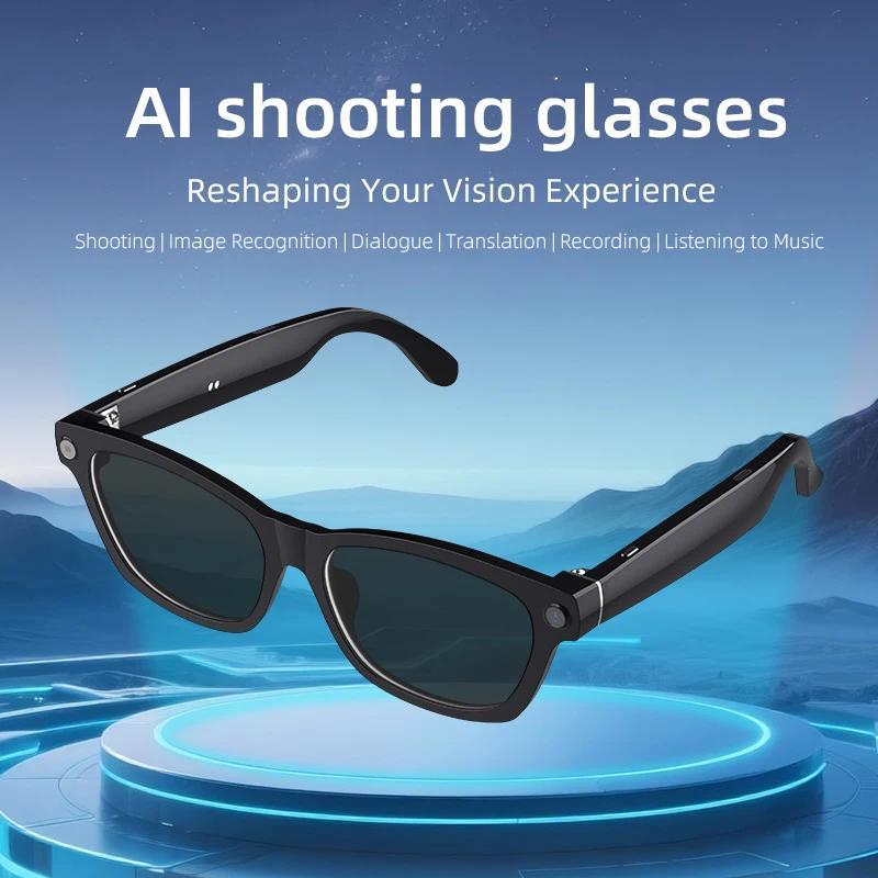 2025 New AI Smartglasses 2000W Pixel HD Camera Aluminum Frame Camera AI Translation 1080HD Video Recording BT Call Smartglasses Wearable Blue Light Proof