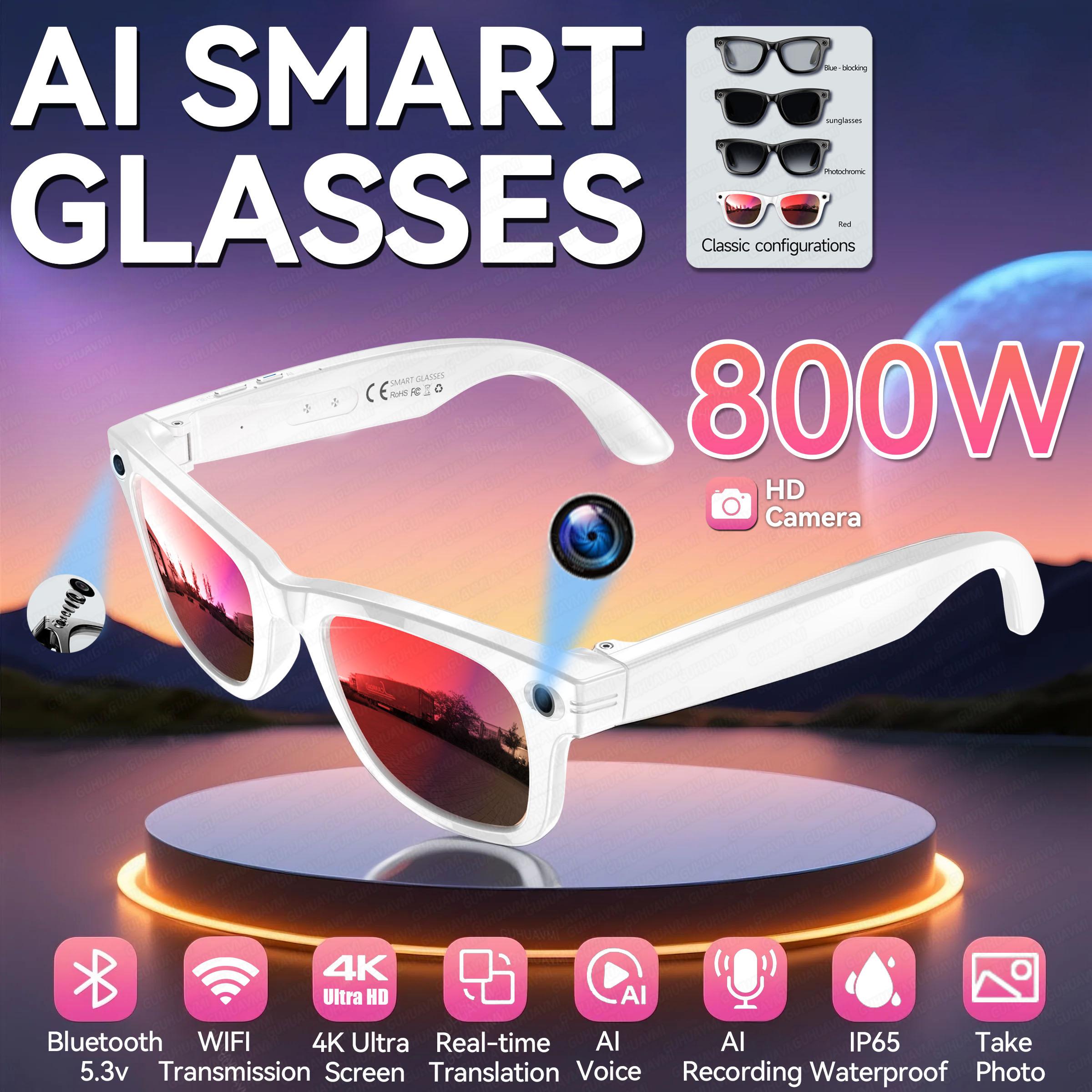 2025 New 800W Pixel HD Camera 32GB Smart Glasses Women Take photo shoot Video AI Translation Recording Waterproof AI Glasses Men Wearable Play Blue Light - Image 2