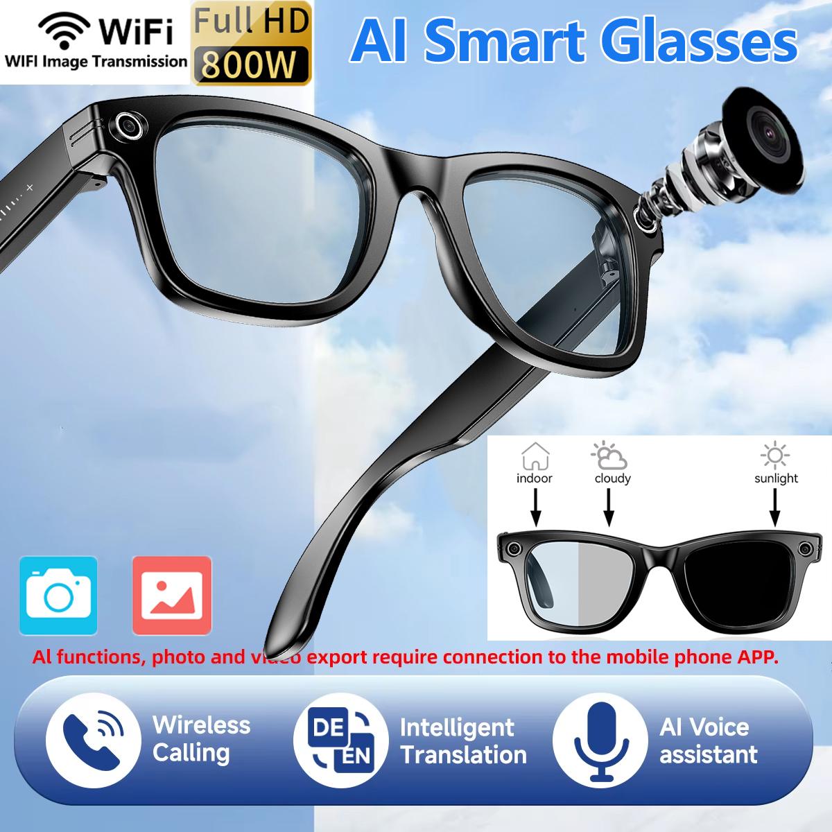 2025 New Upgrade Smart Glasses With Camera Video Recording AI Photo Recognition Bluetooth Call Translation Voice Sunglasses Men - Image 2