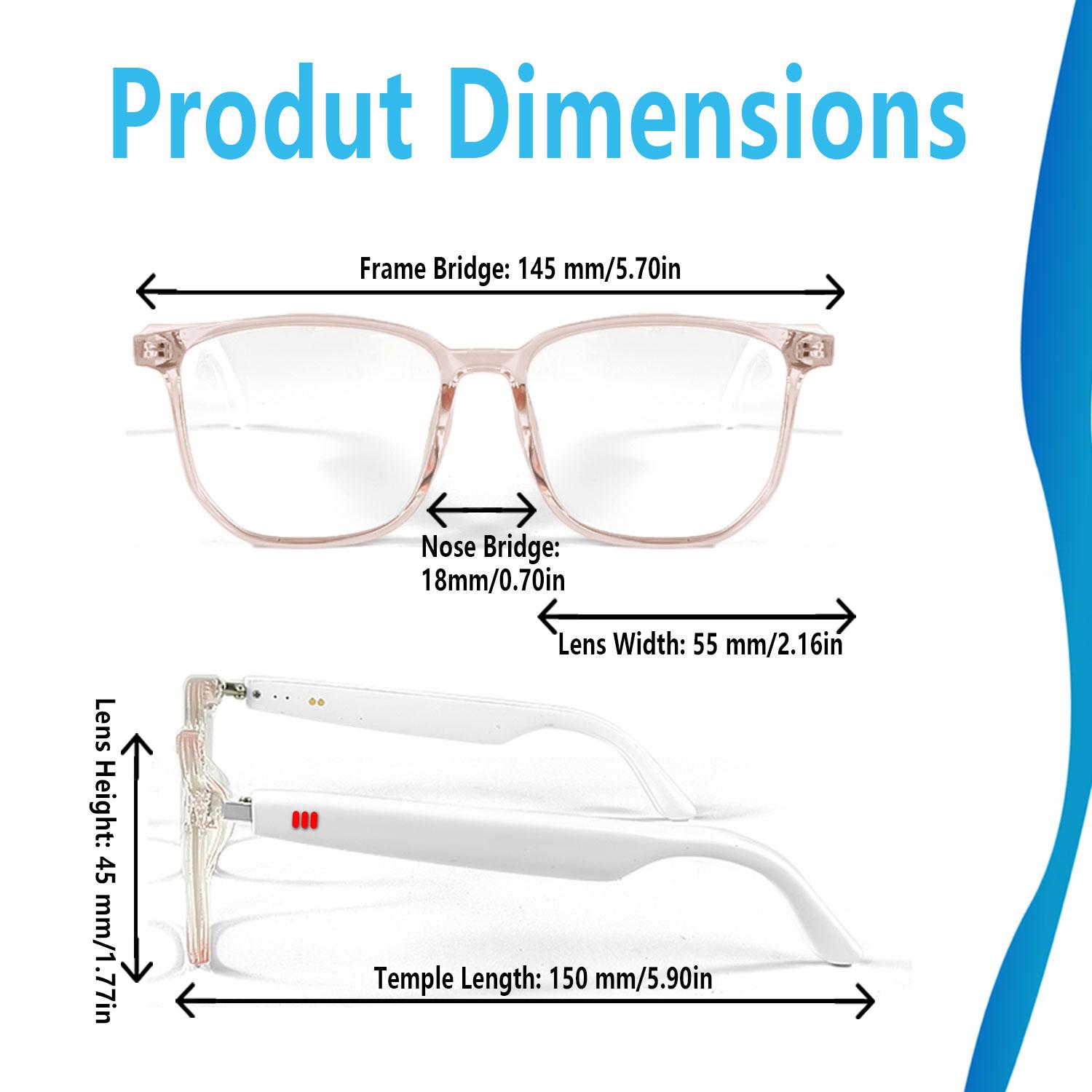 Smart AI translation audio glasses, real-time app translation in over 160 languages, light-sensitive color-changing lenses Wearable White - Image 4