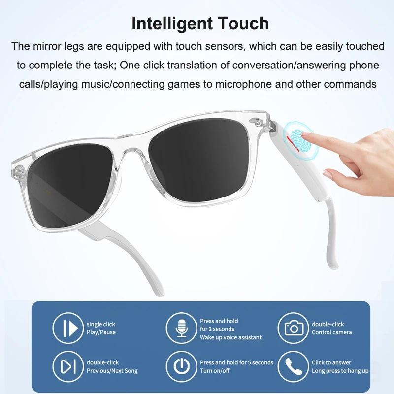 3 in 1 Smartglasses & Translator & Headset with Microphone Voice Assistant Bluetooth Call Camera Control Smart Bluetooth Glasses - Image 2