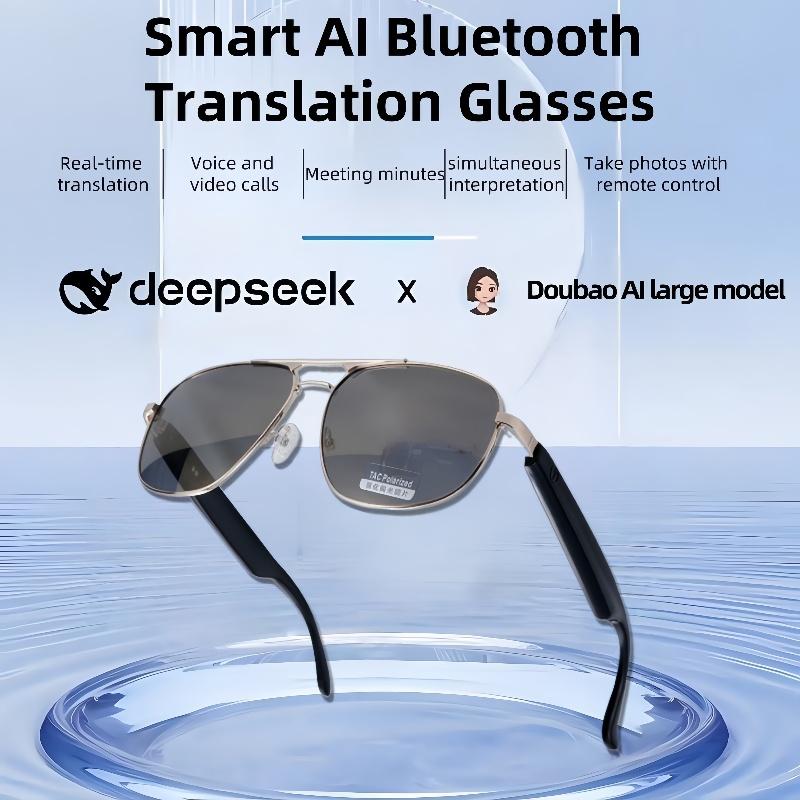 GS02 AI smart glasses bluetooth call stereo music hands-free anti-blue light Color Changing smart sunglasses sports sunglasses