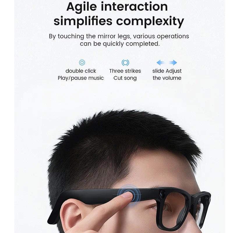 AI Smart Glasses with 8MP Camera Video Recording 100+ Languages Translation Sunglasses Bluetooth Call Music Play Men Women 2025