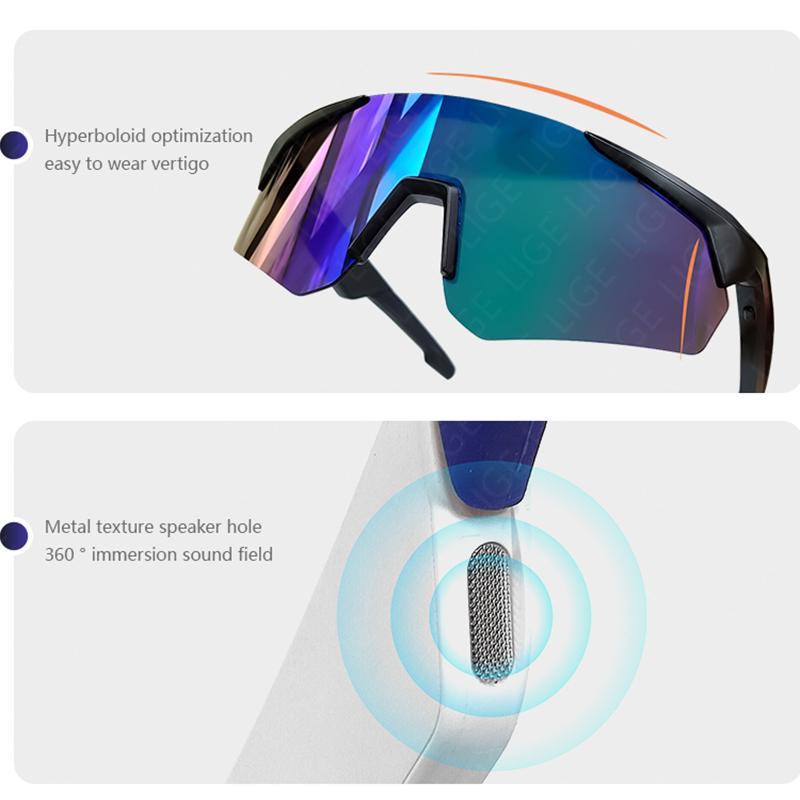 Bluetooth Smart Glasses Polarized Sports Glasses With Headphones UV Protection for Women Men Cycling Sunglasses for Android iOS