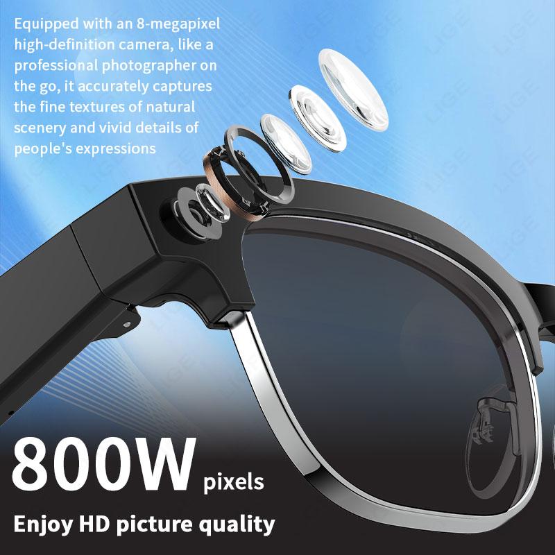 AI Photography Video Smart Glasses Intelligent Interactive Translation Smart Sunglasses with 800W Camera for Google Glasses Men
