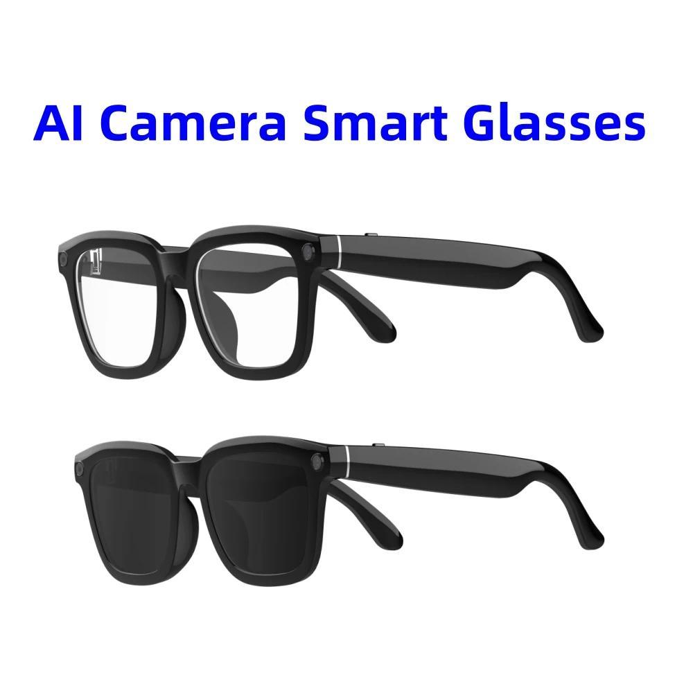 V03-T5 AI Smart Translator Glasses 5MP HD Camera Mini 1080P Video Recorder Sunglasses Real-Time Translation Wireless BT Headset