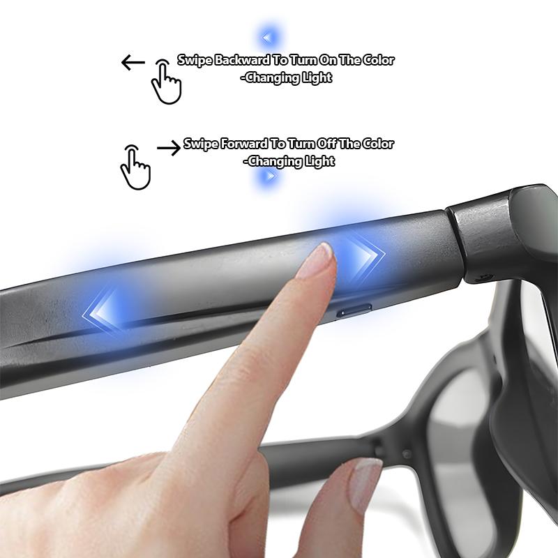 Smart AI Translation Multifunction Change Color Glasses Men Women Wireless Bluetooth Play Music Control Sunglasses Shades UV400