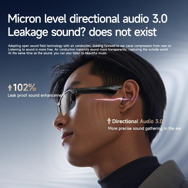 Smart AI Glasses Bluetooth Multifunctional Call Noise Canceling  Music Player Translate Anti Blue Light HD Glasses for Travaling