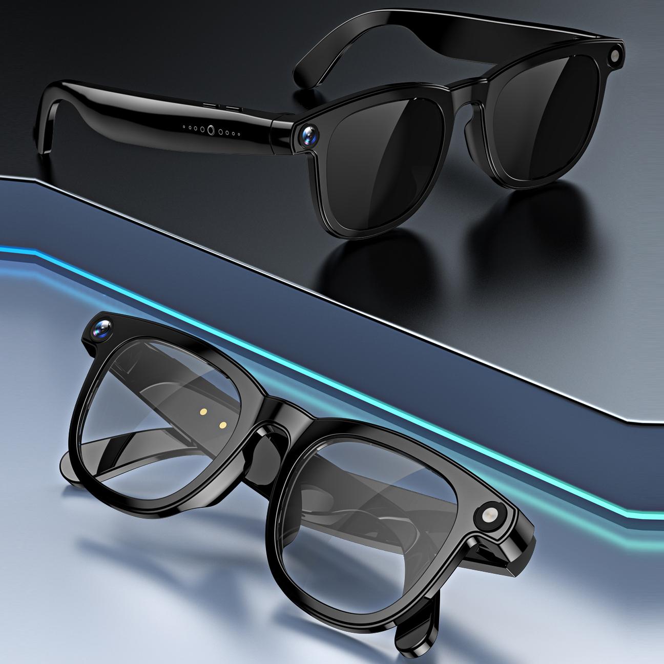 Smart glasses with new HD AI camera, 800W resolution, Bluetooth connectivity, voice call functionality, AI conversation recognition, voice assistant, ideal for sports, model CY01