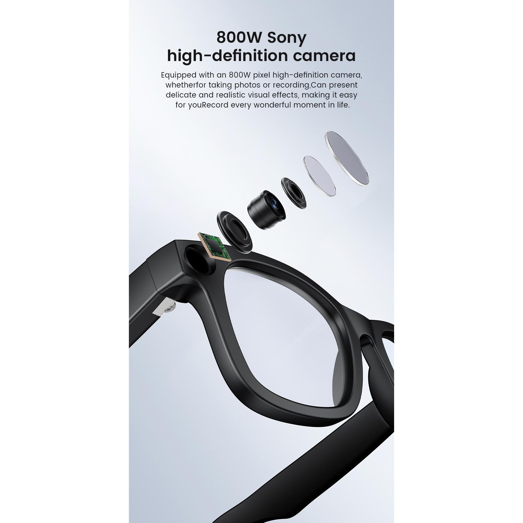 AI Glasses, Smart, E02L, Real-Time Translation, 800W Stable Shooting, HD Camera, Photos, Videos, Audio Recording, Call Headset, Sunglasses
