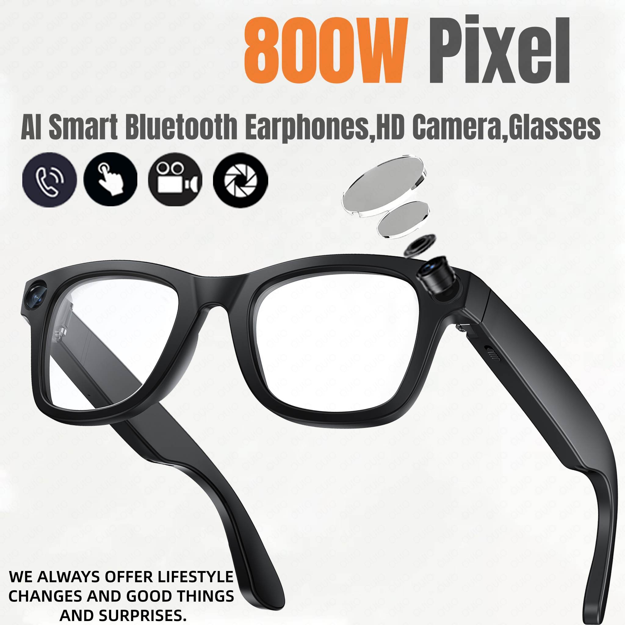 2025 Smart AI Glasses 800W Pixel AI Shooting Camera HD Photo Video Voice Call Translation Waterproof Glasse Devices SmartGlasses