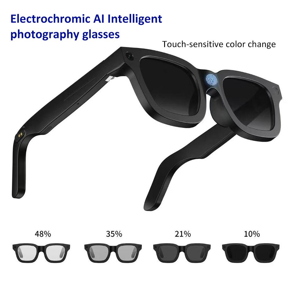 Electrochromic AI Photography Glasses 4-Speed Adjustment Real Time Translation Anti Shake shooting AI Interaction Smart Glasses