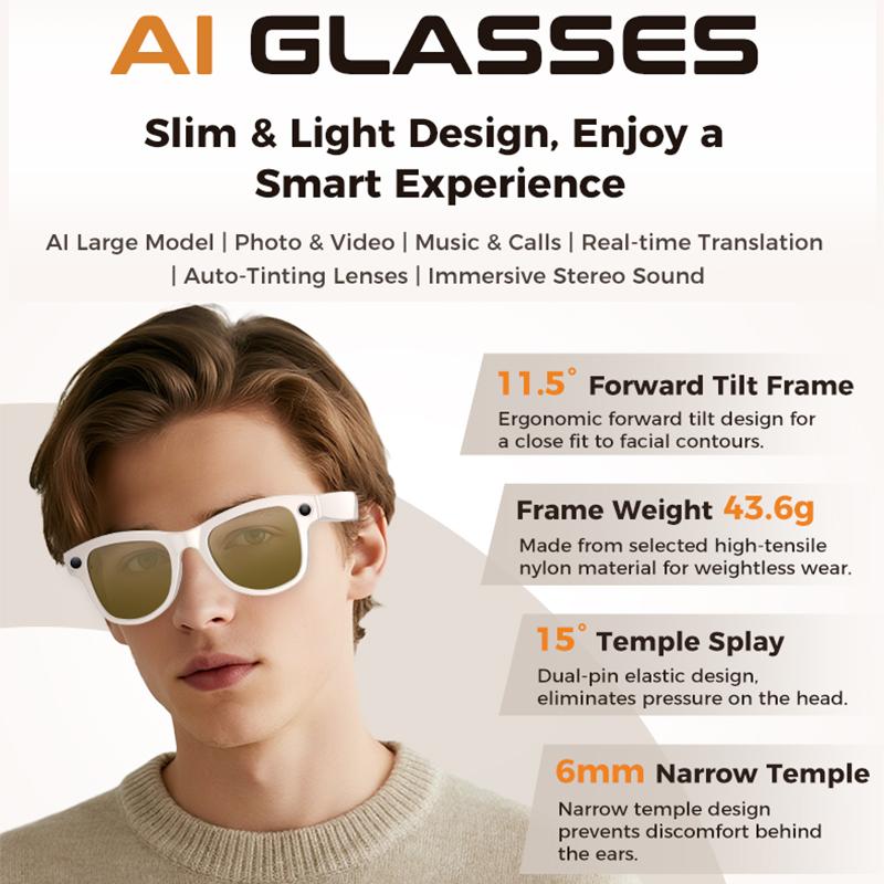 The Future of Technology: Exploring AI Smart Glasses, M02, 8MP Camera, Video Recording, Translation in 100+ Languages, Sunglasses, Music Player, with Charging Case, Perfect for Smart Usage's Innovations