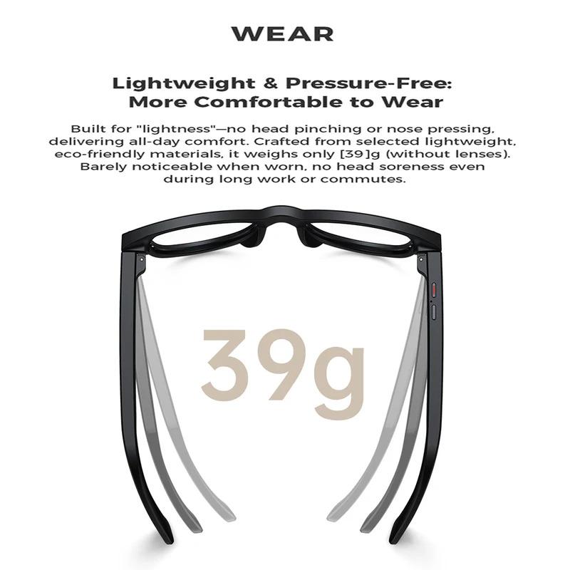 AI Smart Glasses M01 for Photography Object Recognition Video Recording Bluetooth Music Calling AI Recognition Translation