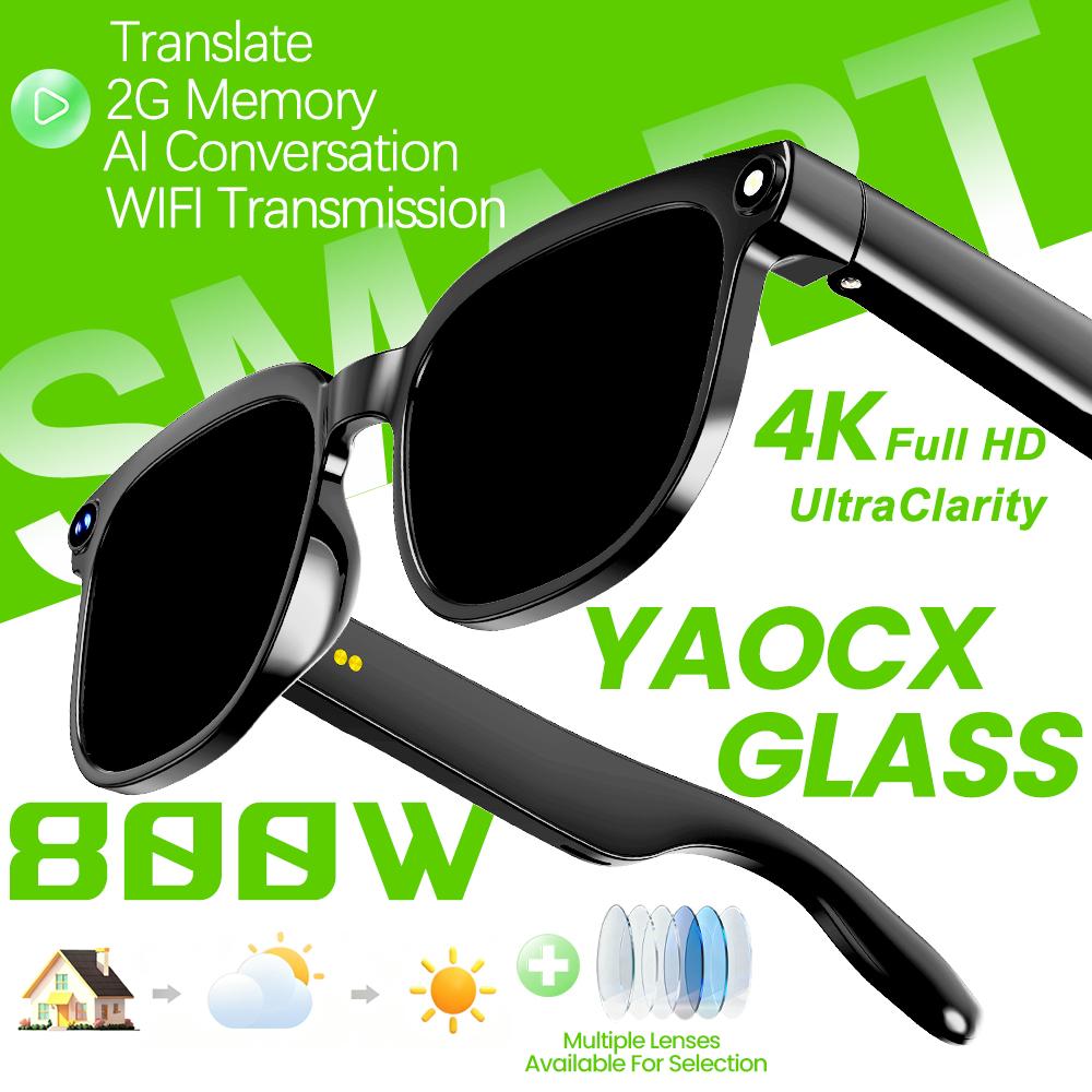 2026 New Color-Changing AI Smart Glasses 800W Camera Men Translation Glasses Waterproof Video Photo Recording Smart Sunglasses