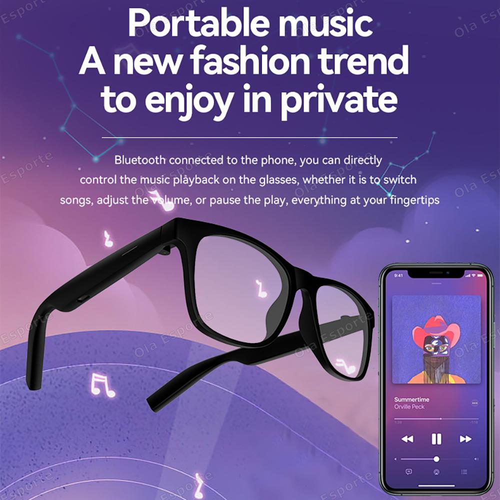 Smart Glasses, Ola Esporte, Bluetooth for Calling, Multifunctional Sunglasses, Blue Light Protection, Wireless Headphones, For Men and Women