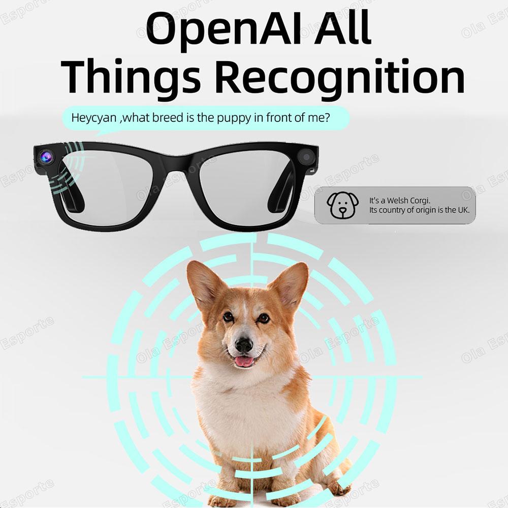 New Smart Glasses 800W Camera Video Recording Photo Album Music Playback Bluetooth Call Image Recognition Glasses For Men Women