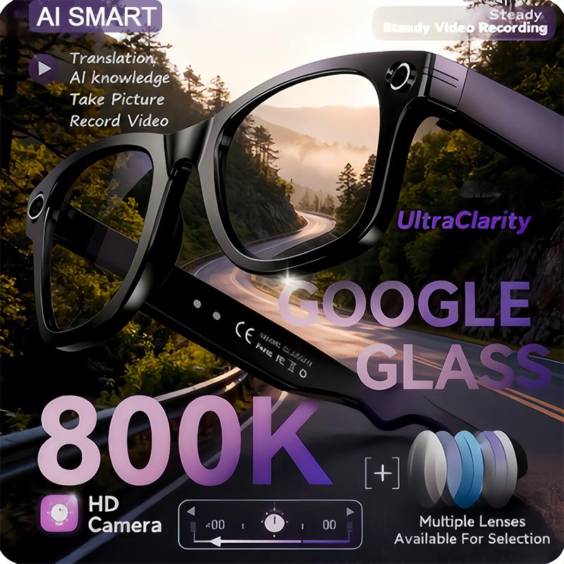 2025 NEW 800W Pixel UHD Camera Smart Glasses Video Recording AI Photo Recognition Answer Translation Bluetooth Call Sunglasses