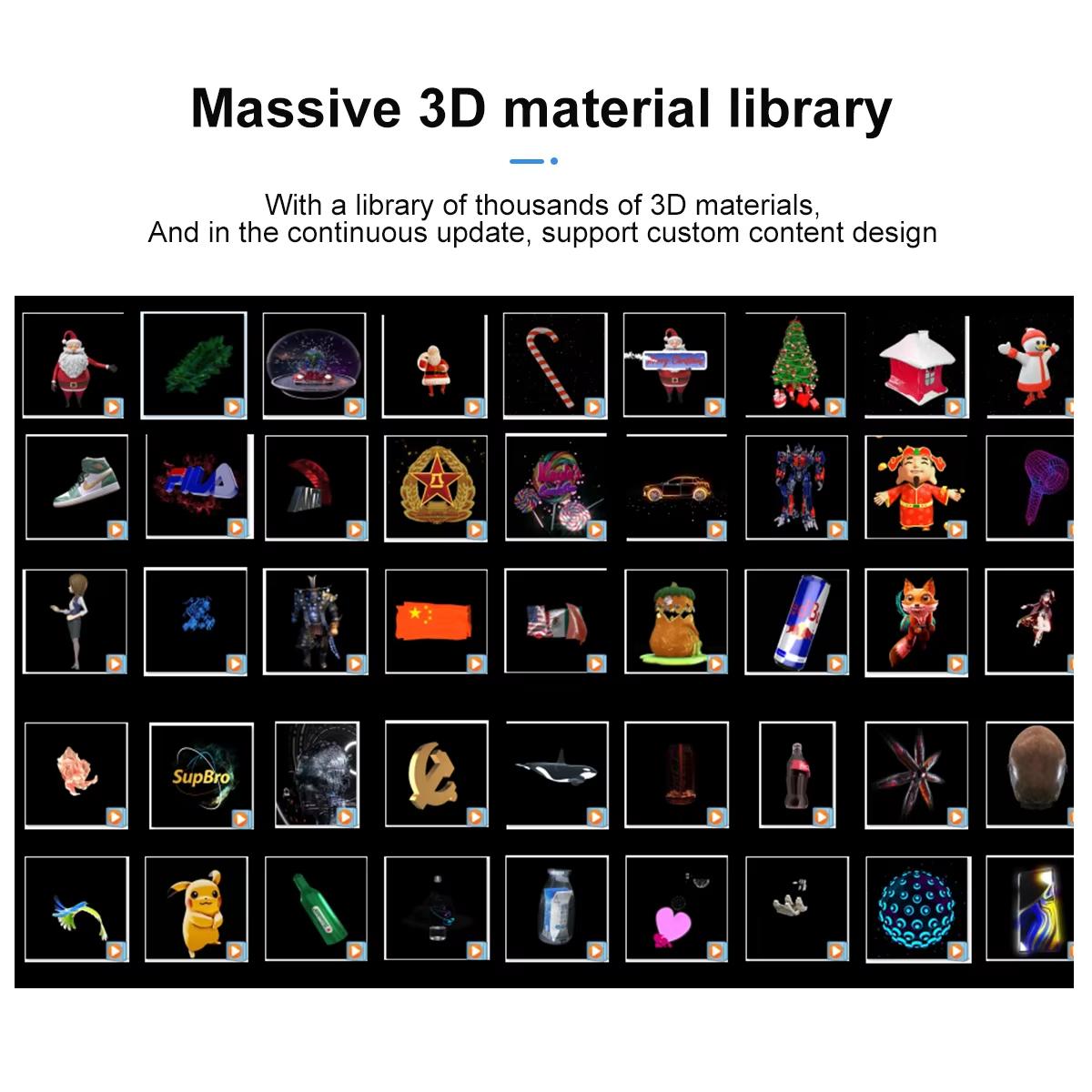 3d Holographic Advertising Lights LED Desktop Model Fan Screen With Audio Playback With Transparent Cover Holographic Fan - Image 5