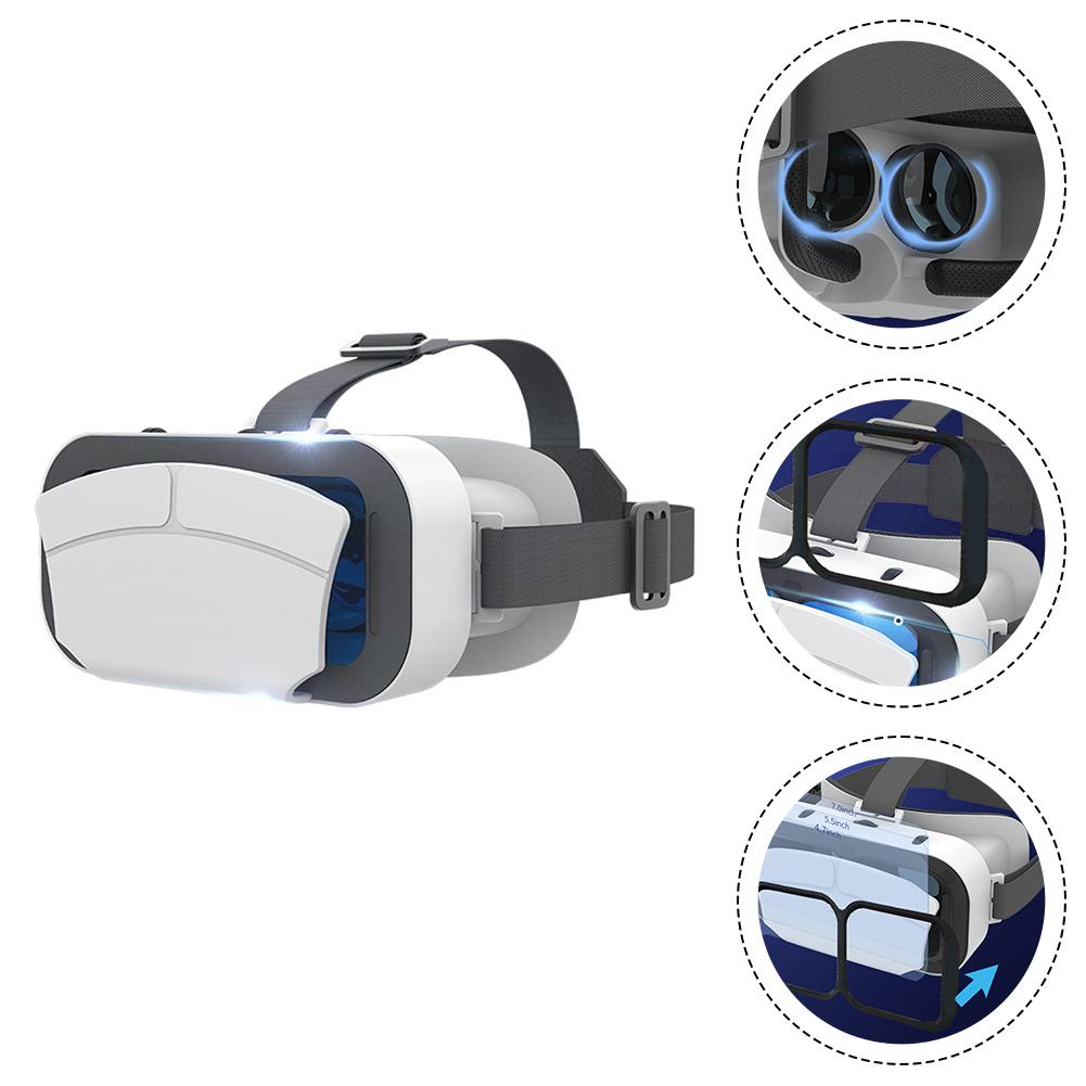 Adjustable VR Headset for Enhanced Mobile Gaming Compatible with For iOS & For Android Smartphones Lightweight Design Device Wearable Virtual White - Image 2