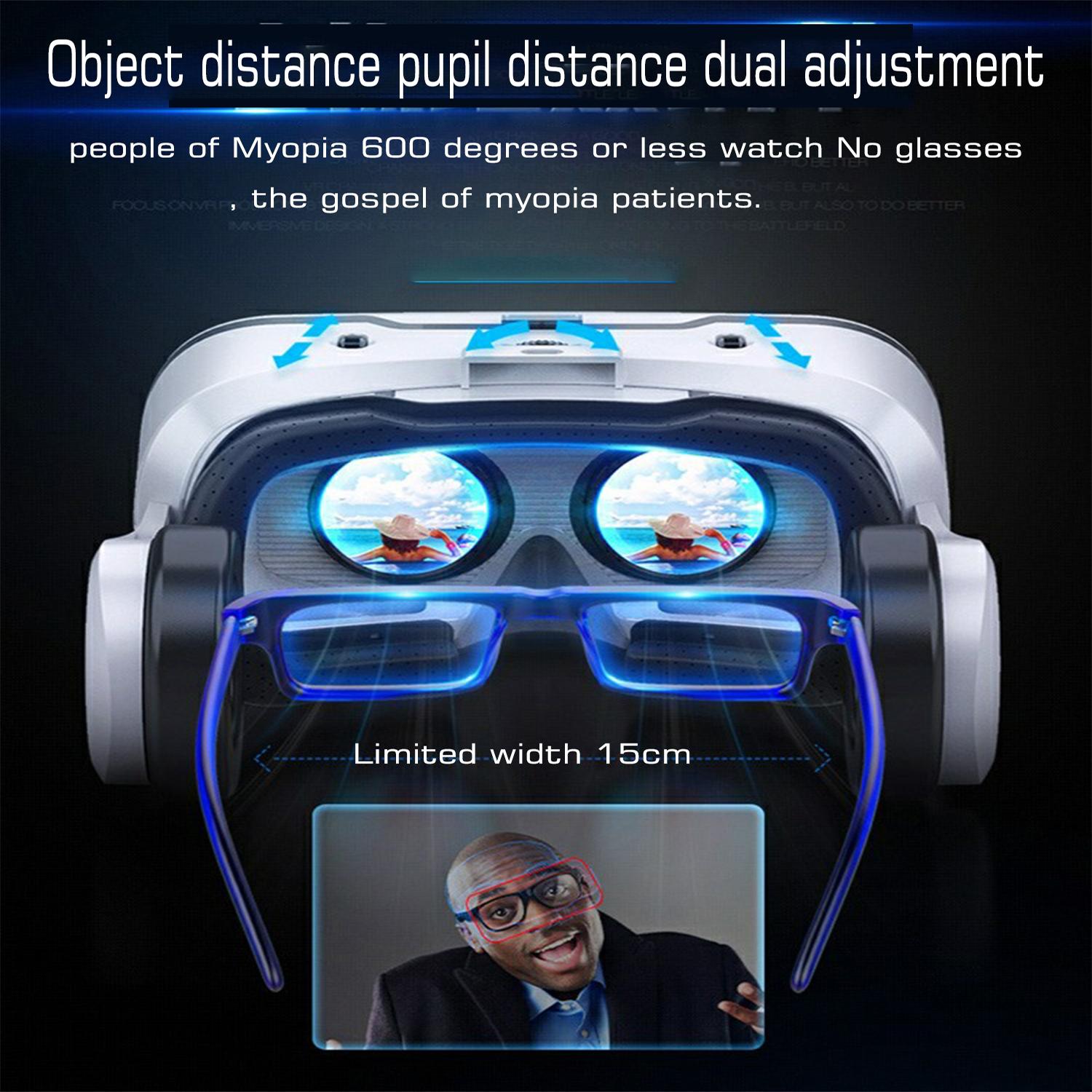 Shinecon Virtual Reality VR Glasses 3D Headset Viar Device Smart Helmet Lenses Goggle For Mobile Phone Cell Smartphone Headphone